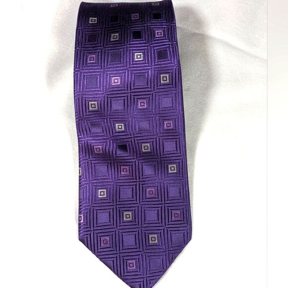Michael Michael Kors Purple 100% Silk Tie - Picture 1 of 6